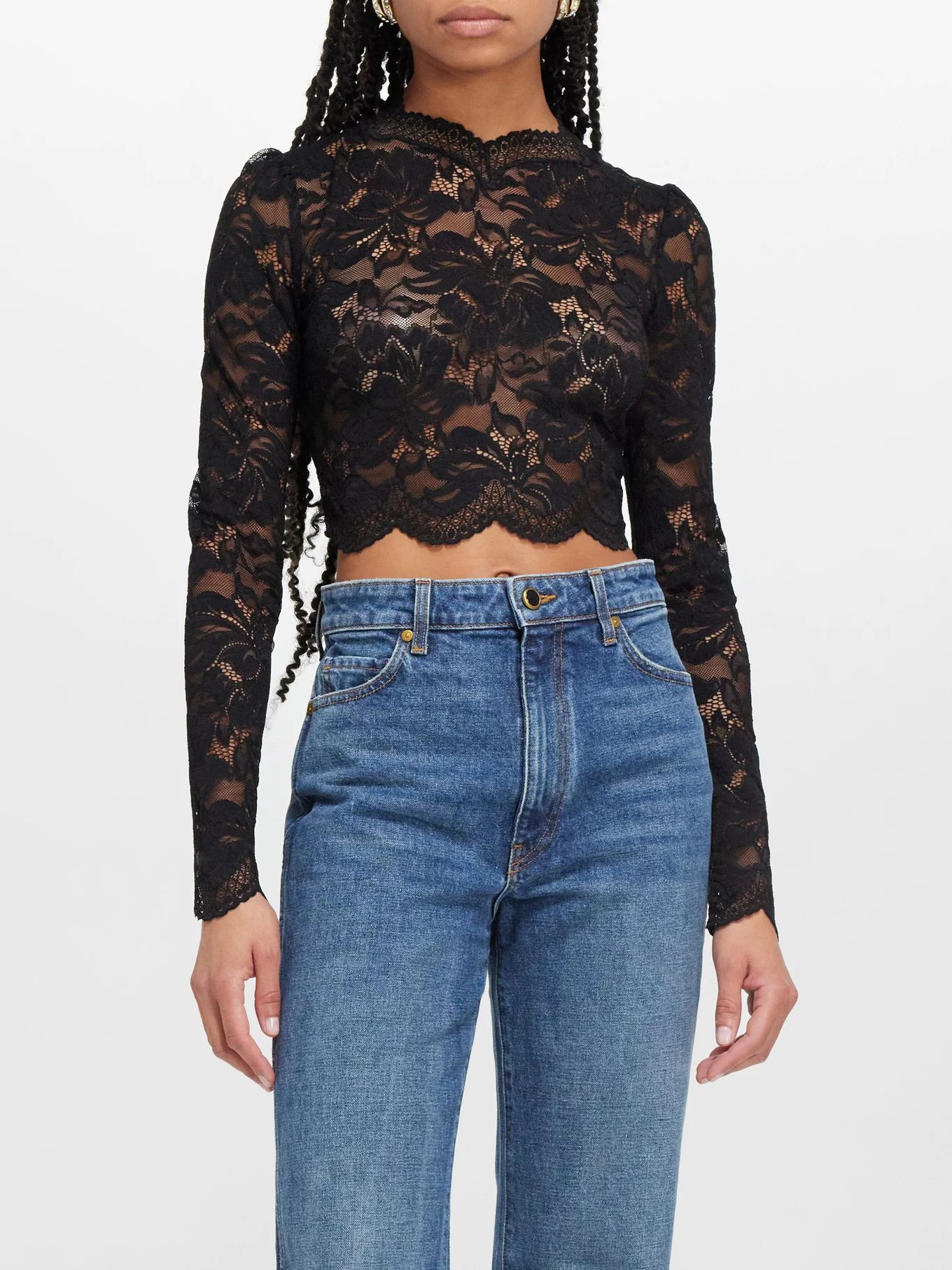 Scalloped-edge lace top | Rabanne | Matches (US)