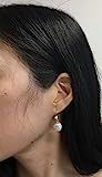 Handmade Freshwater Pearl Drop Earrings with Cubic Zirconia | Amazon (US)