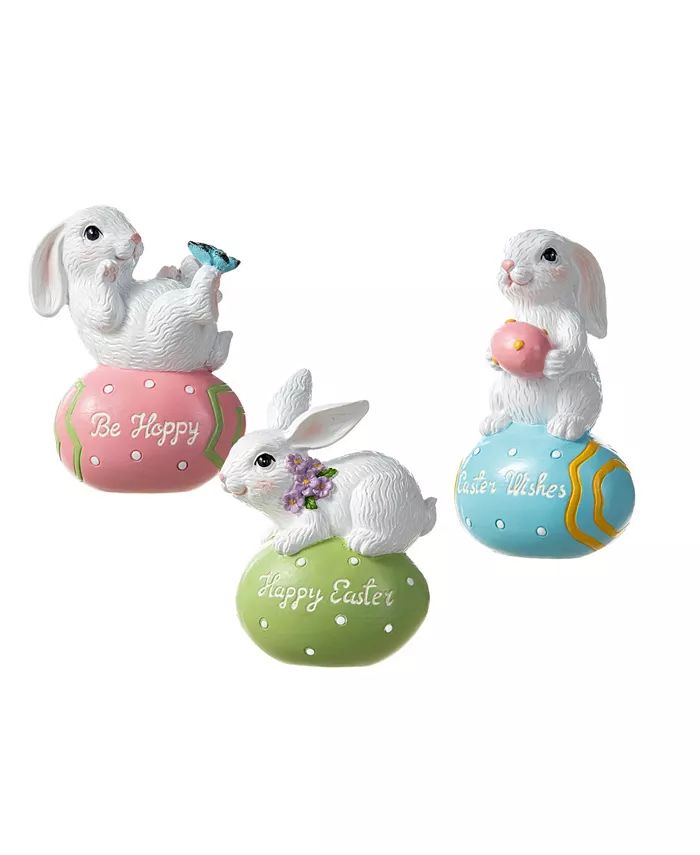 4.5" H Easter Resin Bunny Table Decor, Set of 3 | Macy's