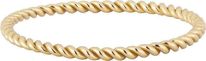 HUNTER & TROVE Wilde 14K Gold Filled Twist Stacking Ring in Rose or Yellow Gold | Amazon (CA)
