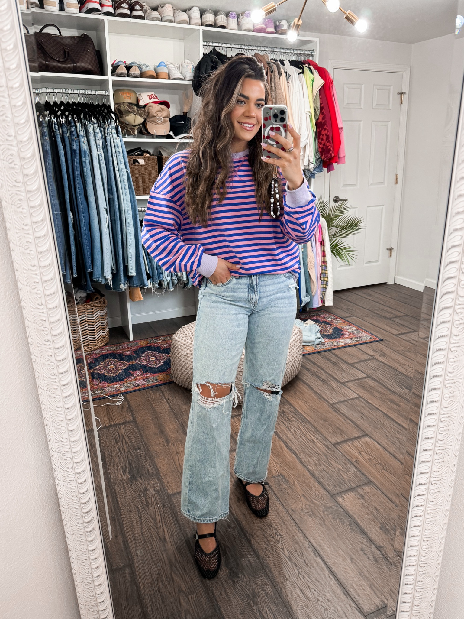 Amazon striped sweatshirt (small)
Distressed jeans (4)

#LTKStyleTip #LTKFindsUnder50 #LTKFindsUnder100