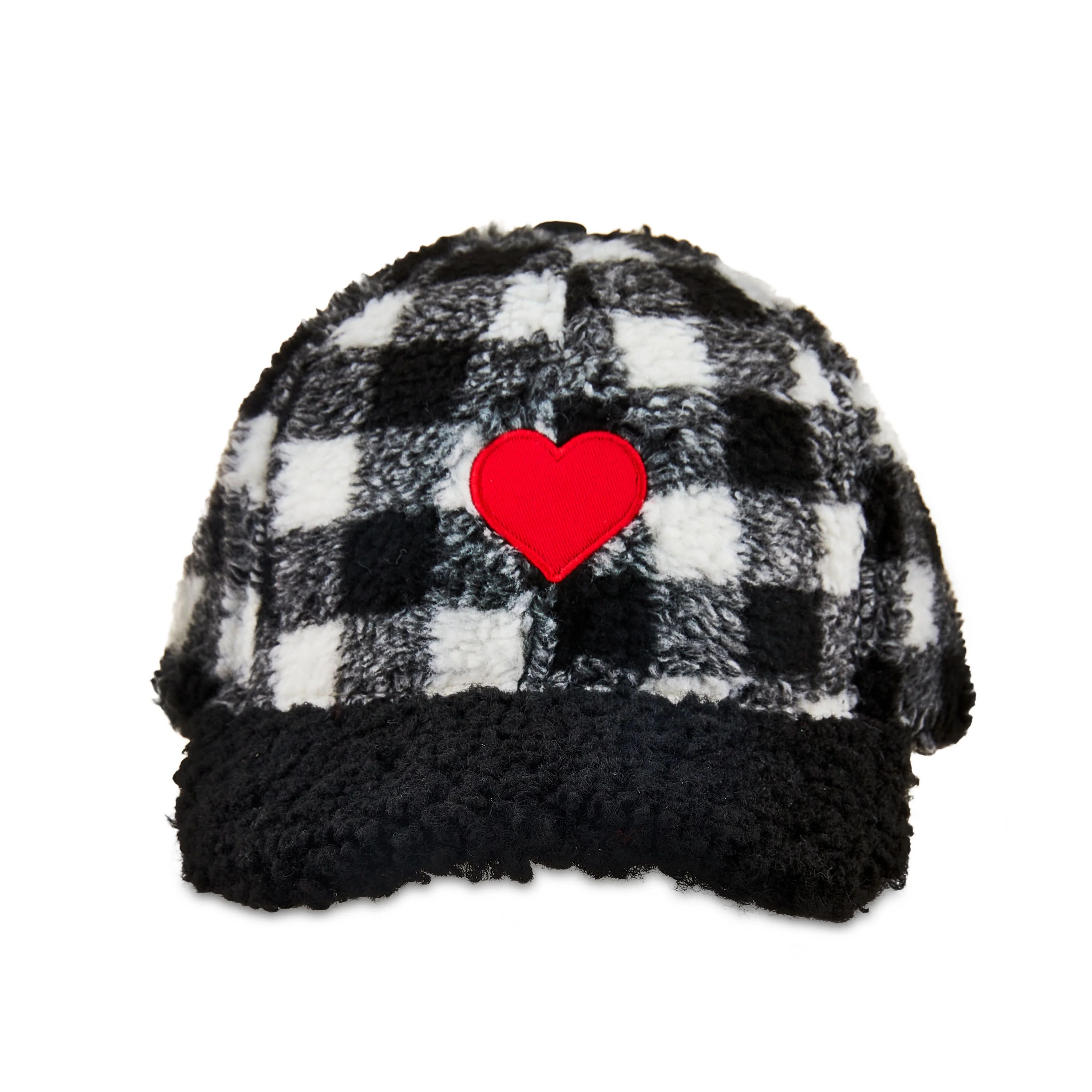 Valentine's Day Unisex Faux Sherpa Heart Hat, Plaid, by Way To Celebrate | Walmart (US)