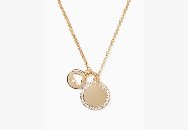 Kate Spade Spot The Spade Pave Charm Pendant Necklace, Clear/gold | Kate Spade Outlet
