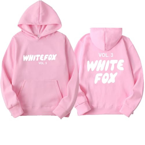 WHITE FOX Hoodie Oversized Sweatshirt Round Neck Pullover Long Sleeve Top with Pocket Winter Fall Men's and Women's (Pink and white,Small) | Amazon (US)