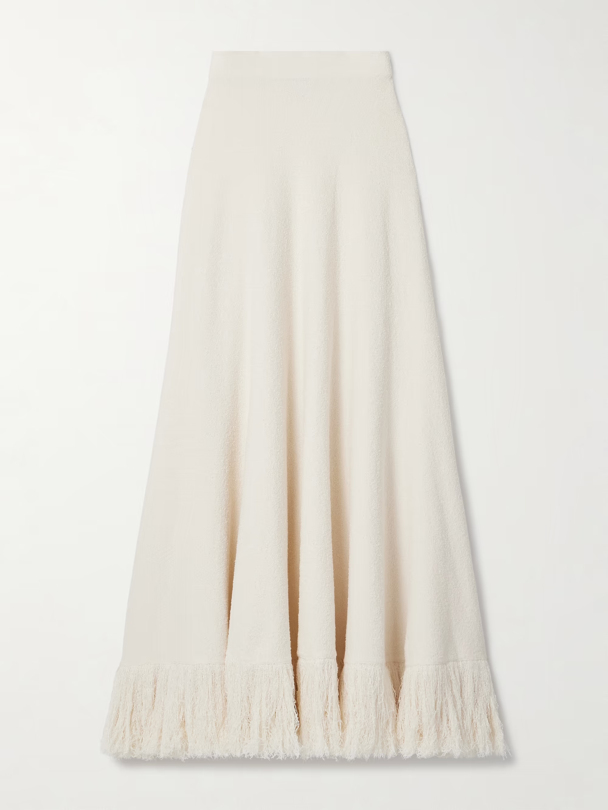 Fringed cotton-blend bouclé maxi skirt | NET-A-PORTER (US)