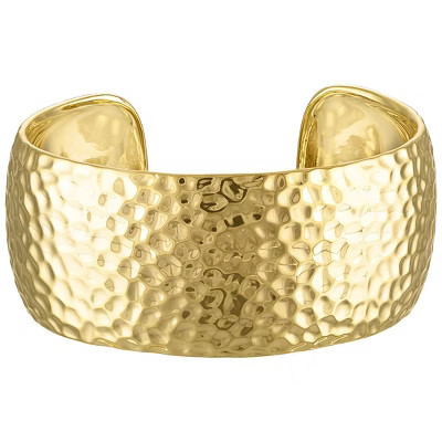 Ivy Sharpe 14K Gold Over Brass Hammered Bangle Bracelet | Target