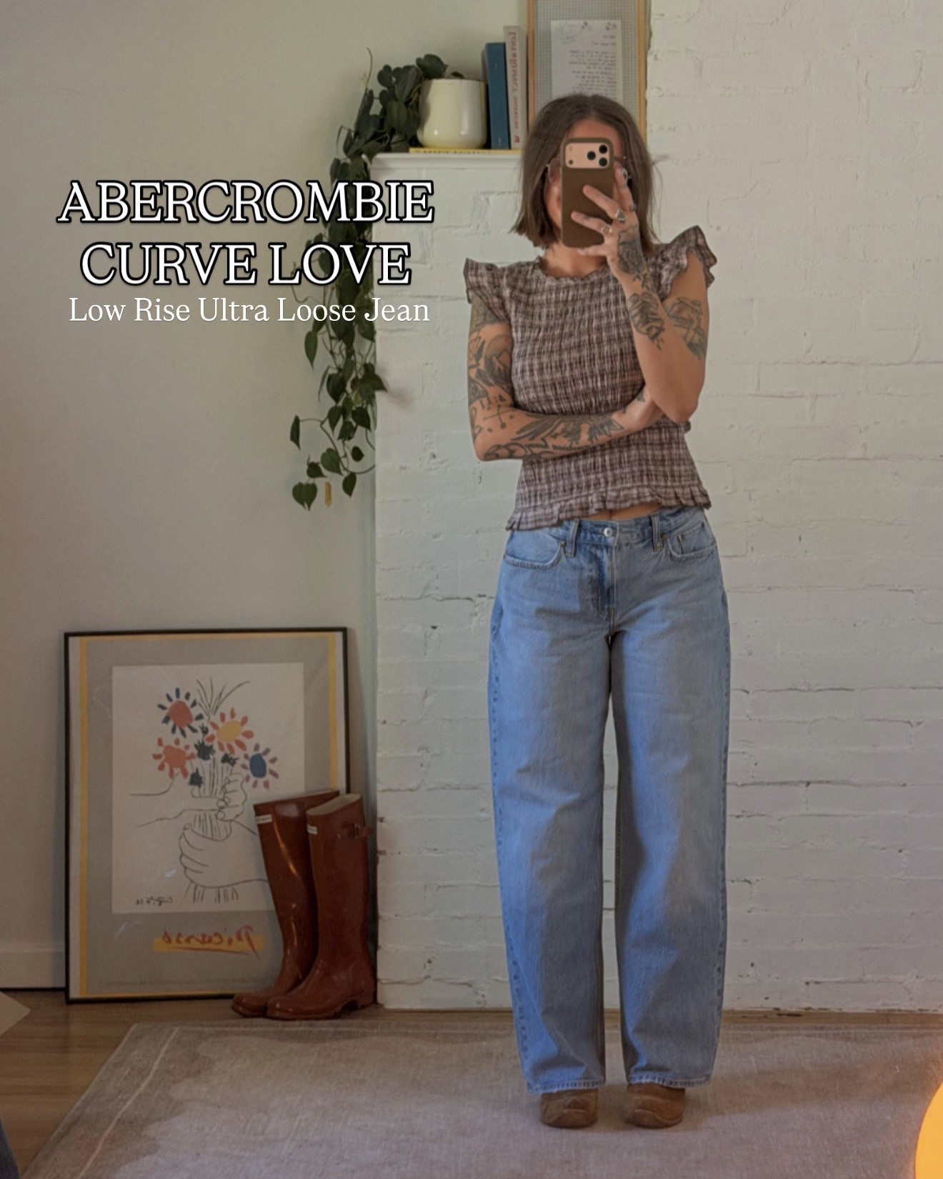#abercrombiepartner DENIM GUIDE: 
@abercrombie 

i am wearing the “curve love” version of all of these jeans!! 25-50% Off All Jeans + 20% Off Almost Everything Else!
use promo code: DENIMAF for a additional stackable 15% off !!! 

• low rise ultra loose jean | wearing a 26R in *medium* - a laid-back low-rise fit with an ultra-baggy silhouette for an easy, cool-girl look!

• high rise barrel jean | wearing a 26S in *medium* - a modern high-rise silhouette with a curved barrel leg that adds shape and adds interest to any outfit!

• high rise 90s straight jean (new!) | wearing a 26R in *medium* - a timeless high-rise jean with a relaxed ‘90s-inspired straight leg that’s effortlessly flattering and easy to wear every day!

• high rise 90s relaxed jean | wearing a 26R in *ecru* - a vintage-inspired high-rise jean with a relaxed fit through the hips and legs for that perfectly broken-in feel!

• high rise wide leg trouser jean | wearing a 26R in *olive* - a classic high-rise jean with a full-length wide leg that elongates the legs and creates an effortlessly polished look!

TOPS:
wearing an xs in the brown stripe blouse
wearing a medium (in red clay) in the cropped zip hoodie 
wearing a small (in brown plaid) in the smocked tie back top 



• Denim Promo: *Offer valid online only August 5, 2026 to August 10, 2026 in US/CA. Excludes clearance. Online price reflects discount.

• Extra 20% Off: *Offer valid in stores and online August 5, 2026 to August 10, 2026 in US/CA. Exclusions apply as indicated. Online price reflects discount.

•Promo Code: *Use code DENIMAF to get an additional 15% off almost everything in stores and online at checkout from August 5, 2026 to August 10, 2026 in US/CA. Exclusions apply. See details online.

#LTKSaleAlert #LTKgrwm #LTKootd