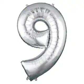 34" Silver Number Foil Balloon By Michaels® | Numeral 9 | Michaels Stores