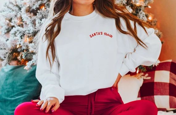 Santa's Favorite Christmas Sweater, Holiday Crewneck, Funny Xmas Jumper,Trendy Christmas Sweatshi... | Etsy (US)