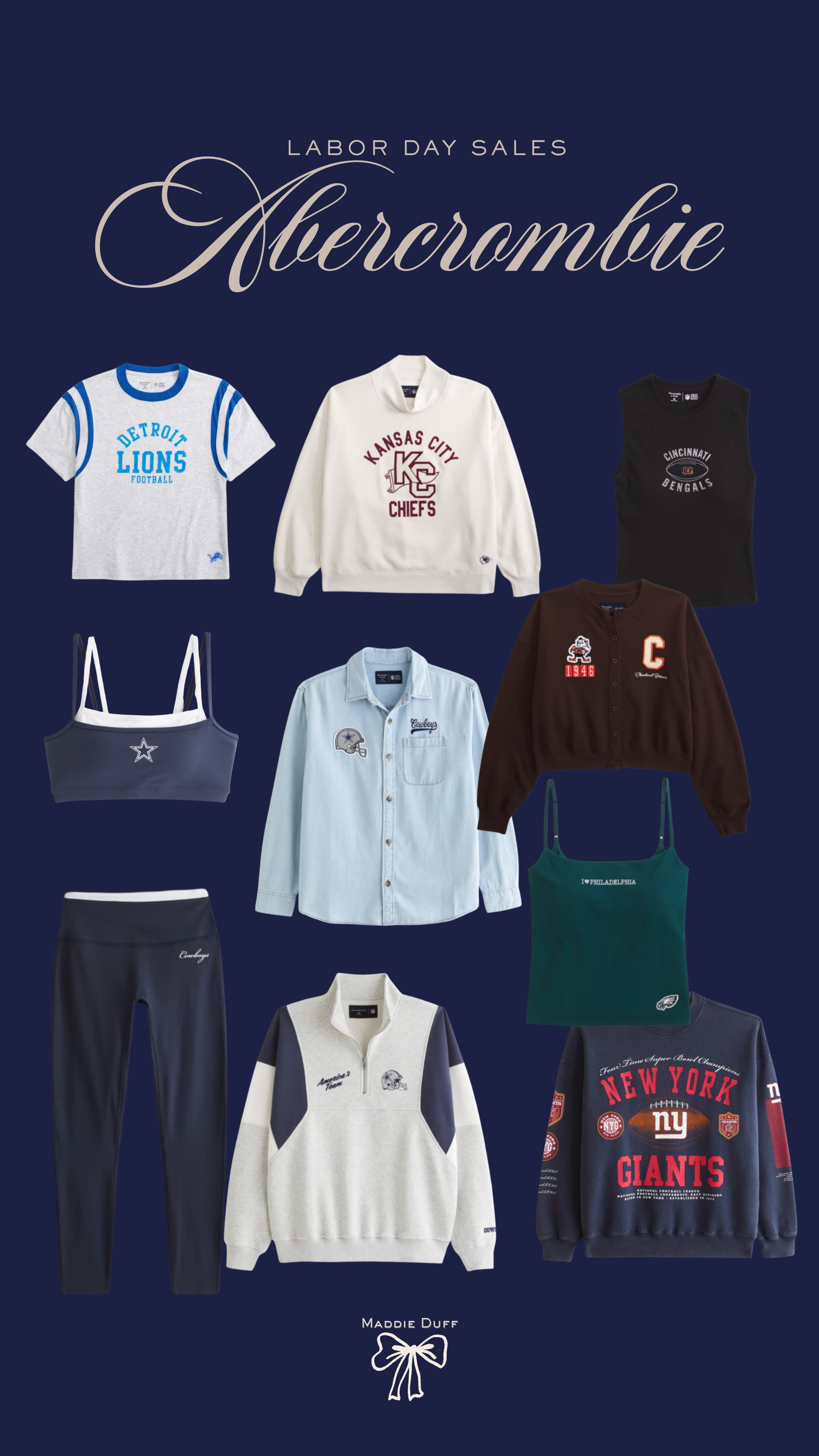 Abercrombie NFL Labor Day sale is here!

NFL outfits, football season, game day outfits, abercrombie sale 

 #LTKSaleAlert