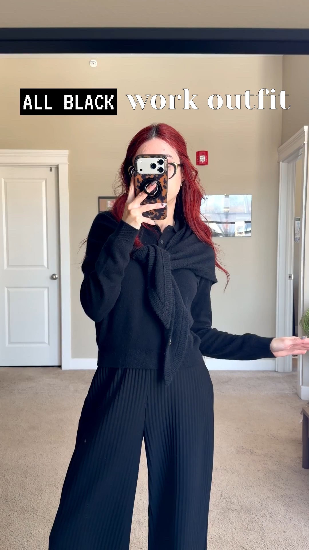 linked similar pants!!
cashmere polo - XS TTS
medium cashmere triangle scarf
sam edelman loafers - 7 TTS beat loafers ever !! i’ve had these for almost 7 years now and they’re such a good office staple!
@Aritzia 

all black style, all black office outfit, work style, aritzia style, aritzia outfits, corporate goth, alternative style, corporate style, all black outfit inspo, winter work outfit, aritzia goth

#LTKSeasonal #LTKWorkwear #LTKootd