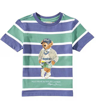 Polo Ralph Lauren Little Boys Short Sleeve Striped Polo Bear Jersey T-Shirt | Dillard's | Dillard's