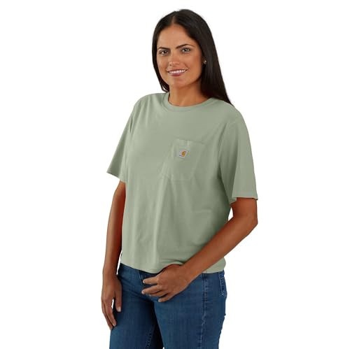 Carhartt Women's Tencel Fiber Series Loose Fit Short-Sleeve Pocket T-Shirt, Sage | Amazon (US)
