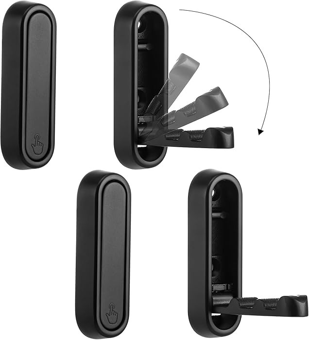 Folding Coat Hooks, 4 Pcs Foldable Black Wall Hooks Heavy Duty Foldable Hook Bathroom Towel Hooks... | Amazon (US)
