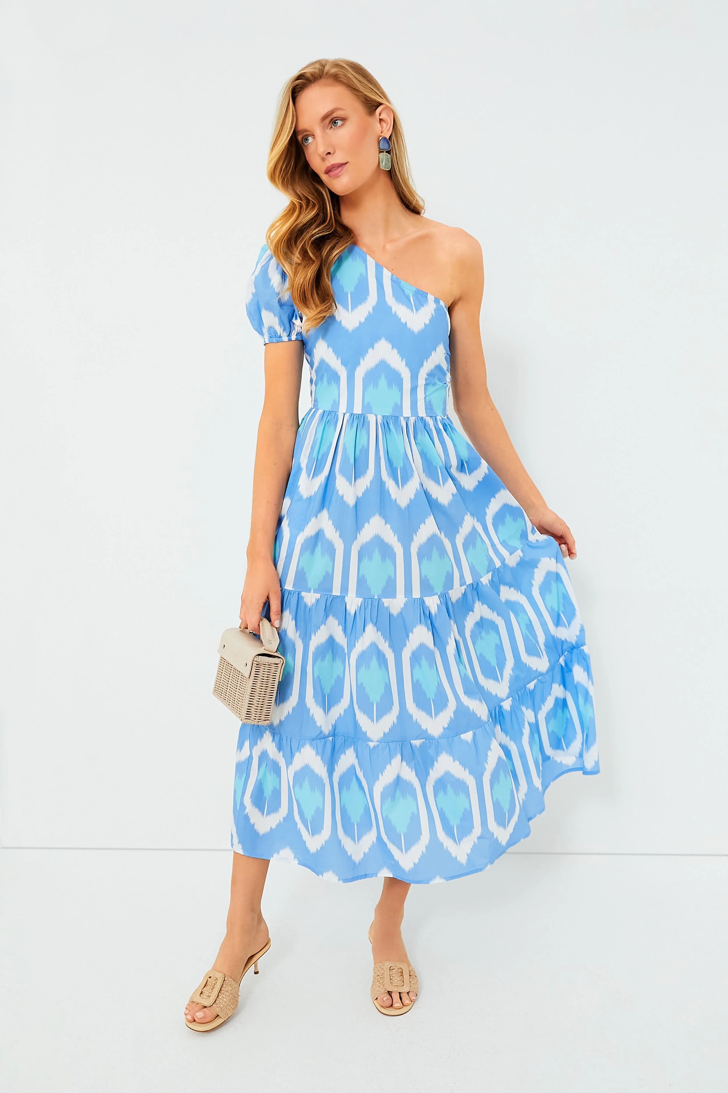 Exclusive Blue Odisha One Shoulder Maxi Dress | Tuckernuck (US)