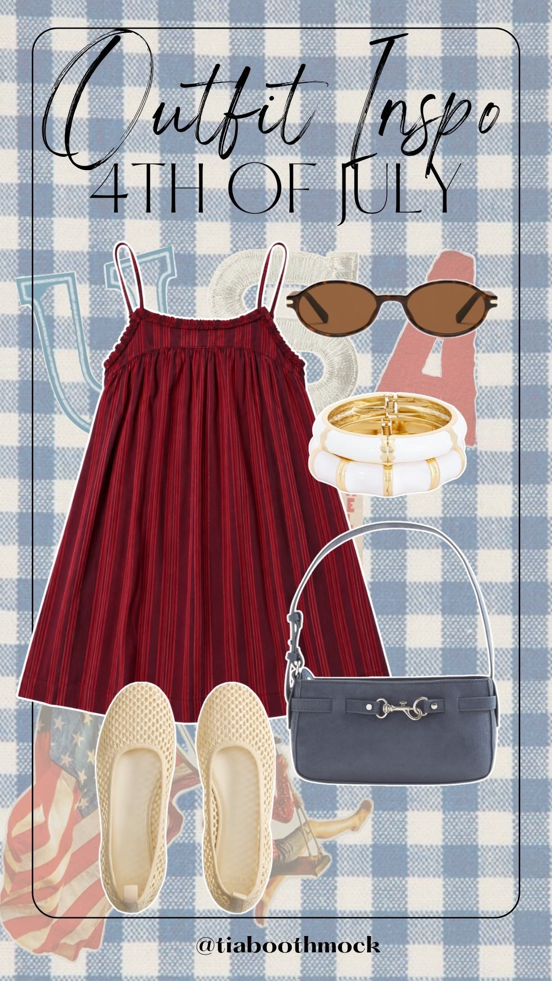The deep red dress paired with navy accessories is perfect for any 4th of July event. 🤍

#LTKootd #LTKSeasonal