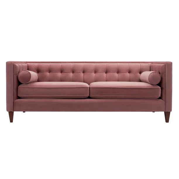 Jack Tufted Tuxedo Sofa Double Cushion, Ash Rose | Walmart (US)