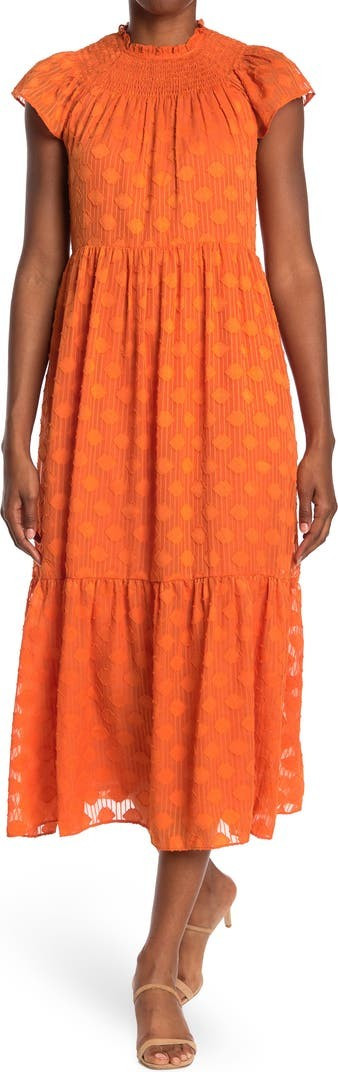 Smocked Neck Midi Dress | Nordstromrack | Nordstrom Rack