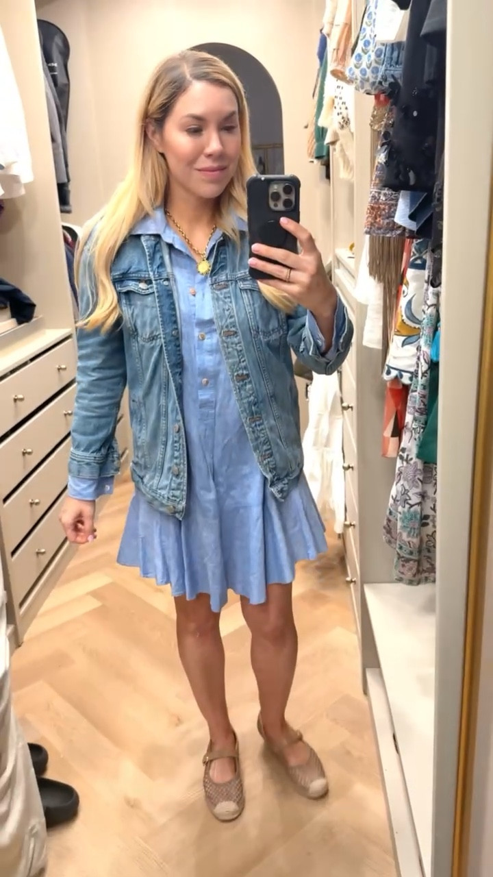 Denim Jacket
Denim Dress 
Spring Outfit 
Spring Dress
Espadrille Shoes 

#LTKSeasonal #LTKdayinmylife