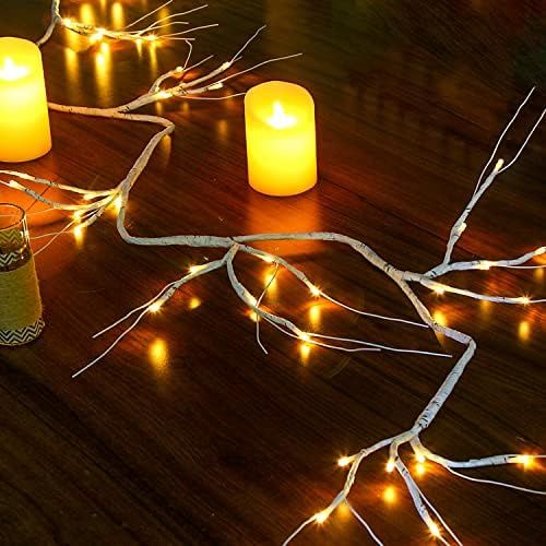 LOMIMOS 6FT Christmas Lighted Birch Garland,Battery Operated Twig Vine with Timer 48 Lights for X... | Amazon (US)