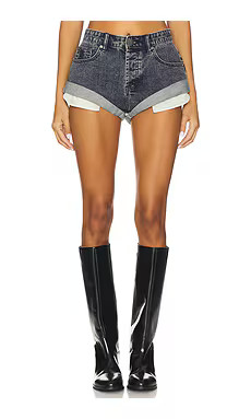 One Teaspoon Bandits Low Waist Denim Short in Indigo Blue from Revolve.com | Revolve Clothing (Global)