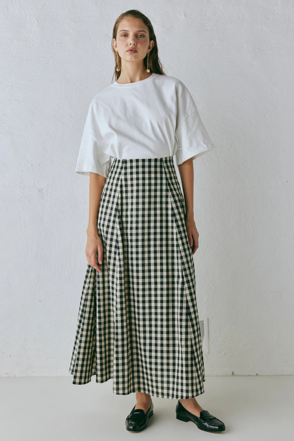 Hanni Maxi Skirt Black Check | VRG Grl