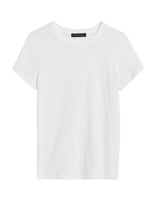 Petite Slub Cotton-Modal Crew-Neck T-Shirt | Banana Republic (US)