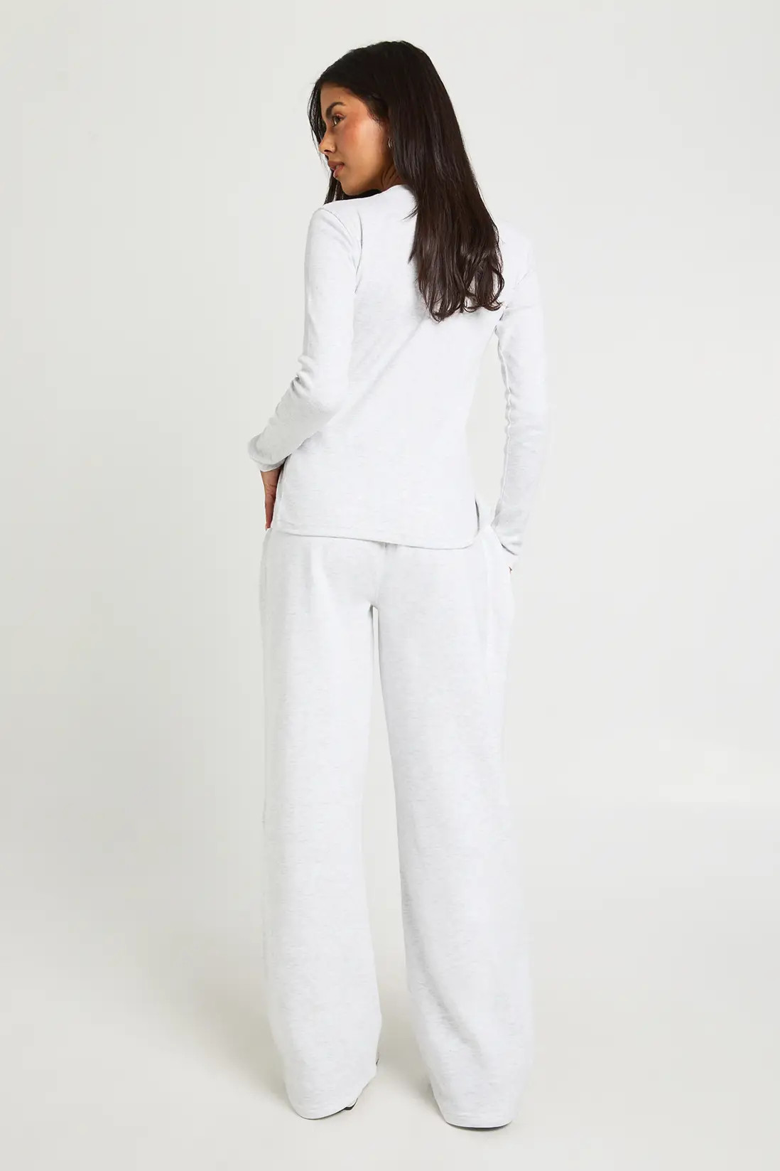 Rib Button Through Long Sleeve Top Tracksuit | Boohoo.com (UK & IE)
