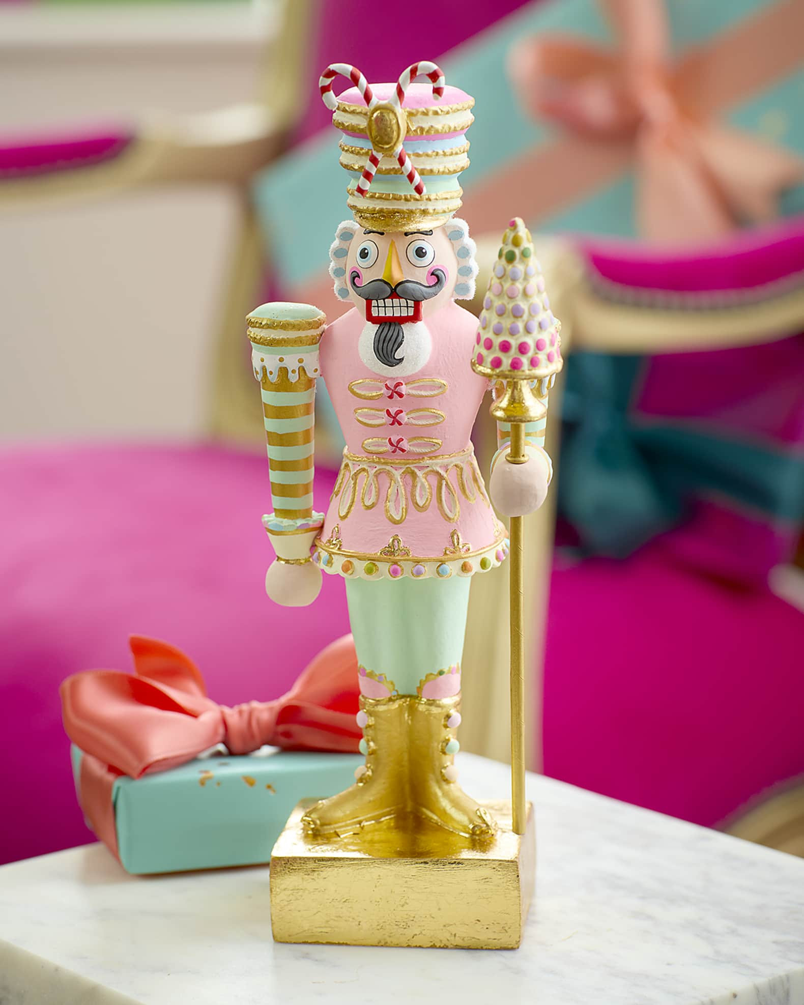 Light Pink Small Major Macaron Christmas Nutcracker, 9" | Neiman Marcus