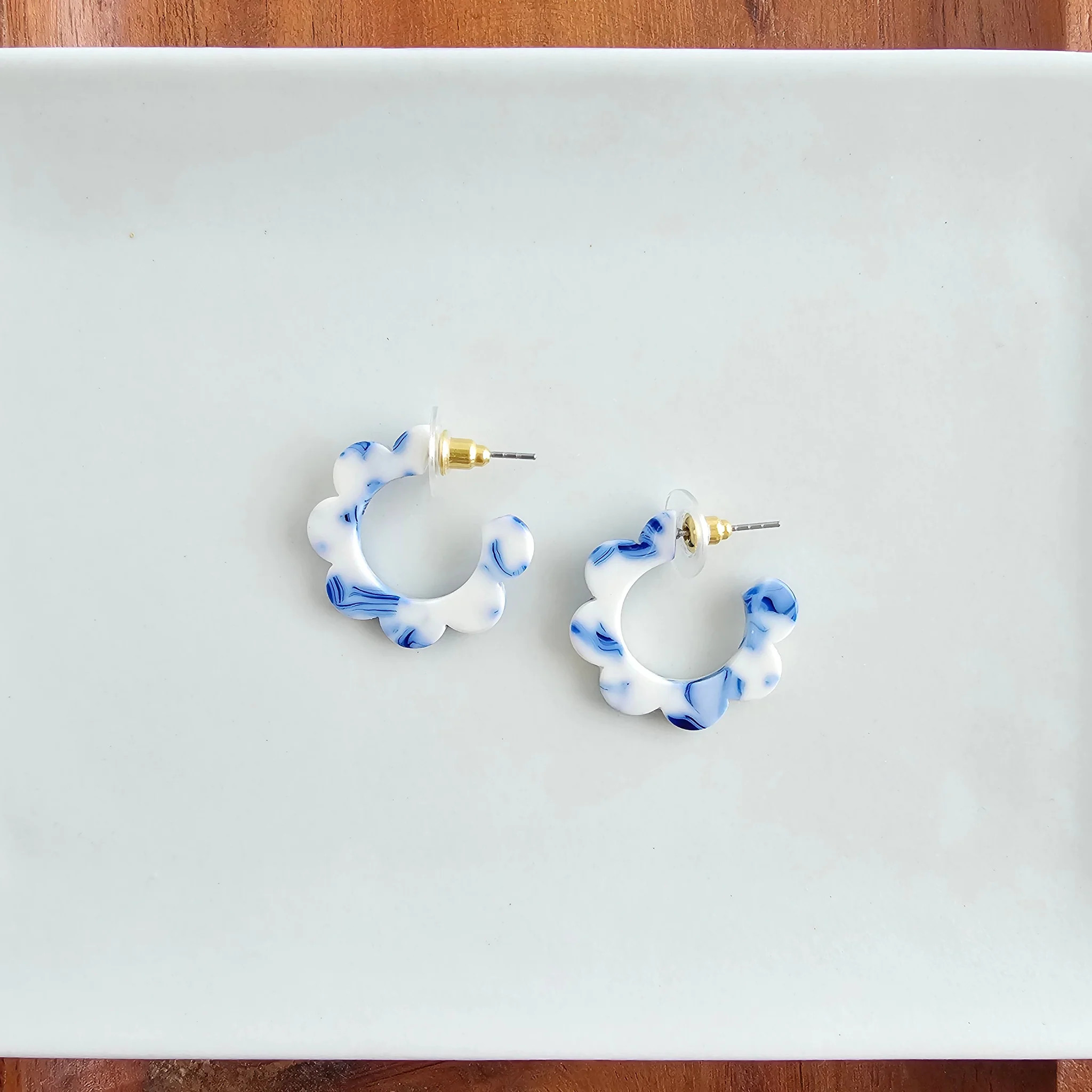 Flora Mini Hoops - Greek Goddess Blue | Spiffy & Splendid