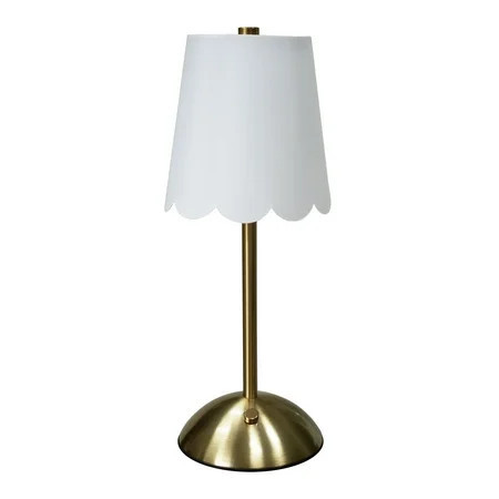 Home Decor Collection Cordless Rechargeable 11.9" Brass Table Lamp with Dimmable 3 Option Lights | Walmart (US)