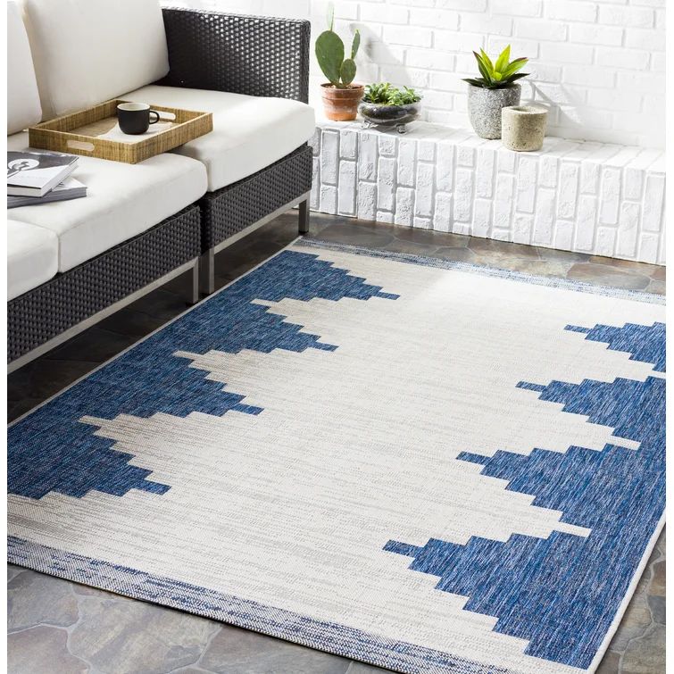 Kailyn Mortimer Southwestern Blue Indoor/Outdoor Area Rug | Wayfair North America