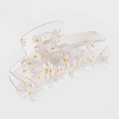Clear Daisy Print Claw Hair Clip - Wild Fable™ | Target