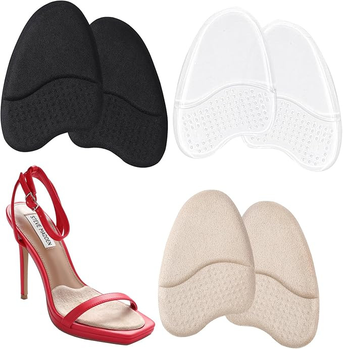 Metatarsal Pads for Women, Anti Sliding Foot Pads for Open Toe Shoes, Forefoot Pads for Women, Ba... | Amazon (US)