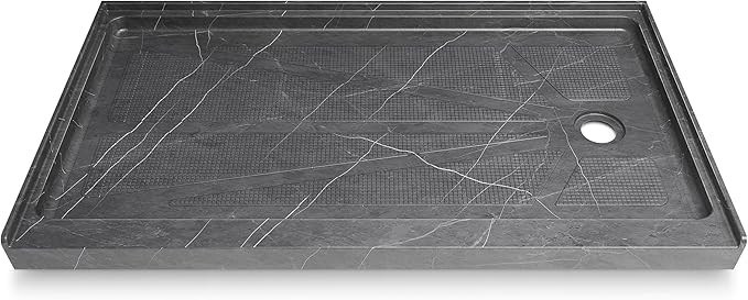 CKB 60" L x 30" W Shower Base, Single Threshold, Right Drain with Slip Resistant Textured Surface... | Amazon (US)