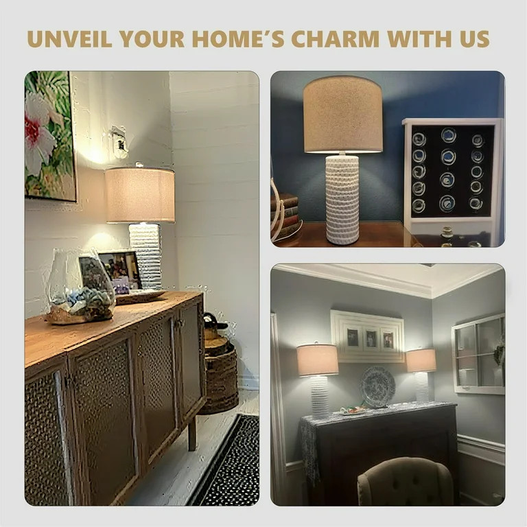 Oneach Ceramic Table Lamps Set of 2 for Living Room Bedroom Study 24.5" Modern White Bedside Nigh... | Walmart (US)