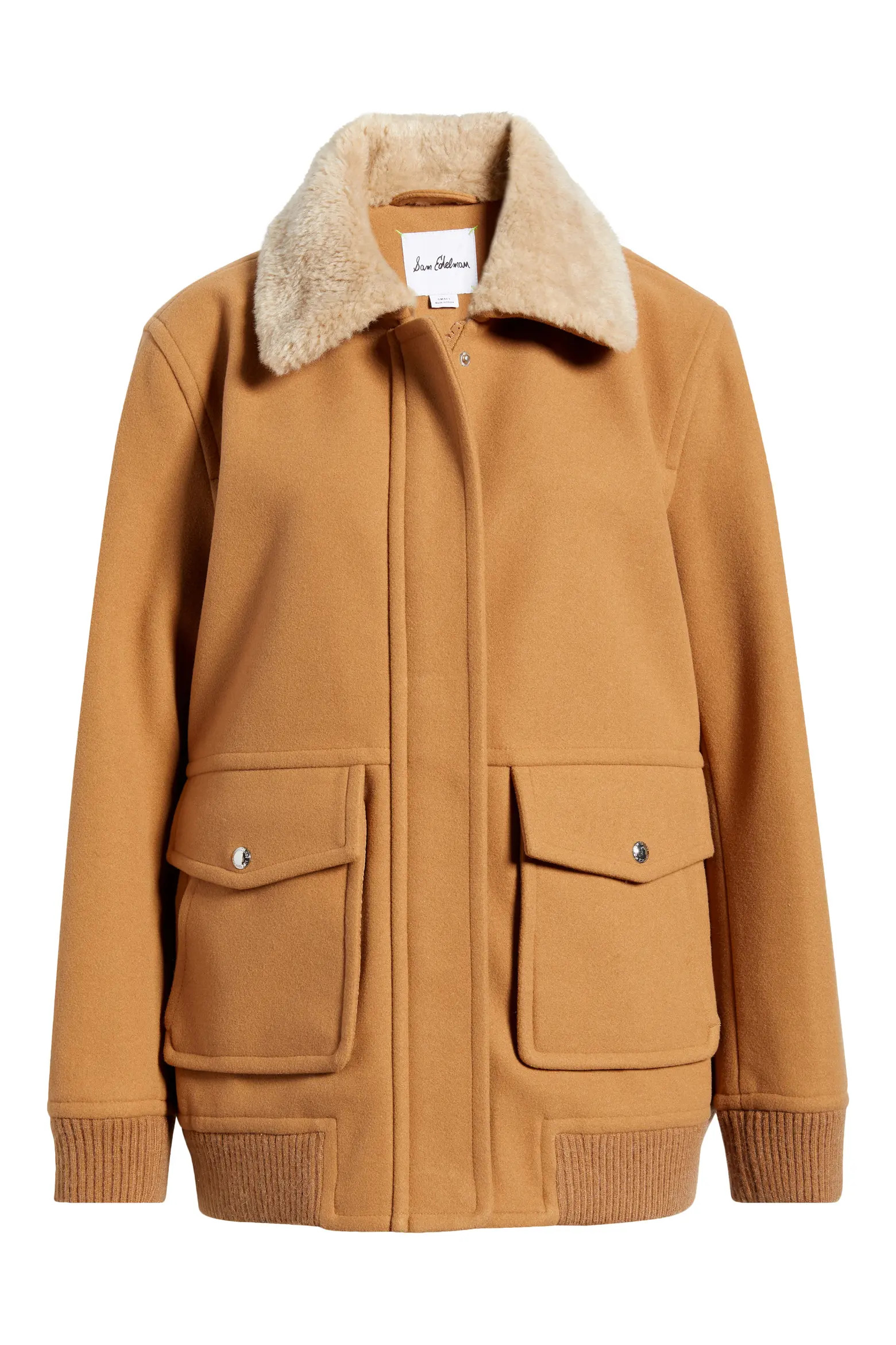 Relaxed Bomber Jacket with Faux Shearling Collar (Women) | Nordstrom | Nordstrom