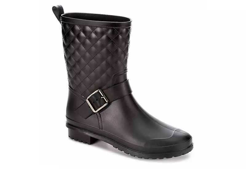 Capelli Womens Quilted Rain Boot - Black | Rack Room Shoes