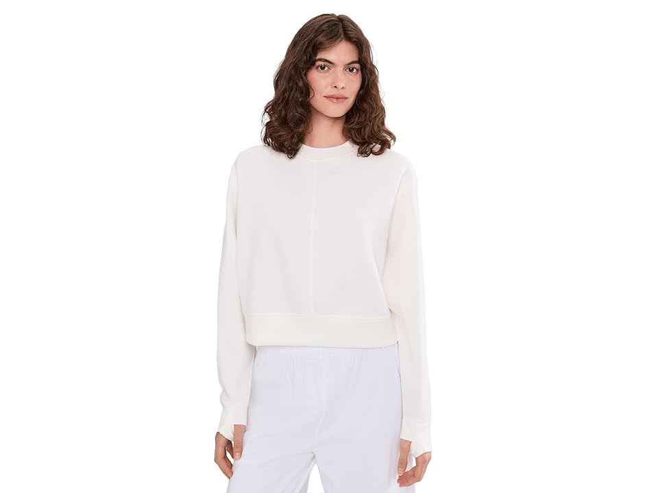 Varley Tasmin Cropped Sweat Women's Sweatshirt Snow White : LG, Elastane/Modal/Polyester | Zappos