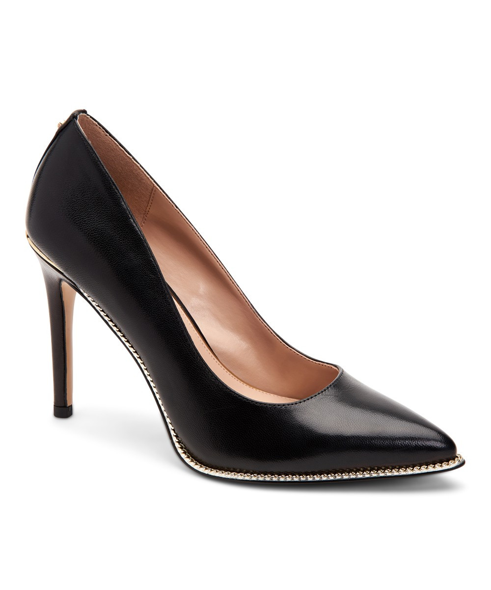 BCBGeneration Women's Pumps - Black Harleigh Leather Pump - Women | Zulily