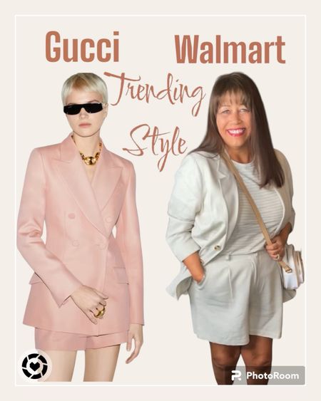 Blazer and Short Sets are TRENDING huge for Spring & Summer. Love the Gucci one but Walmart’s shorts & blazer set is so cute and AFFORDABLE!! 

Sizes XS to XXL. Wearing the XL in the blazer & shorts. 

#trendingstyle
#blazer
#shortoutfit
#gucci
#walmartoutfit
#springoutfit

Follow my shop @417bargainfindergirl on the @shop.LTK app to shop this post and get my exclusive app-only content!

#liketkit #LTKstyletip #LTKfindsunder50
@shop.ltk
https://liketk.it/4BAjN

#LTKfindsunder50 #LTKstyletip #LTKworkwear