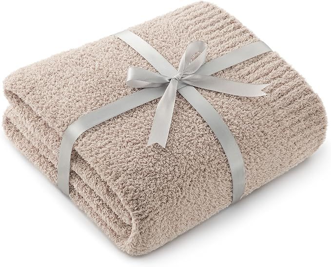 Bedsure Super Soft Knit Throw Blanket - Warm Cozy Reversible Brown Blanket, Fluffy Fuzzy Plush Li... | Amazon (US)