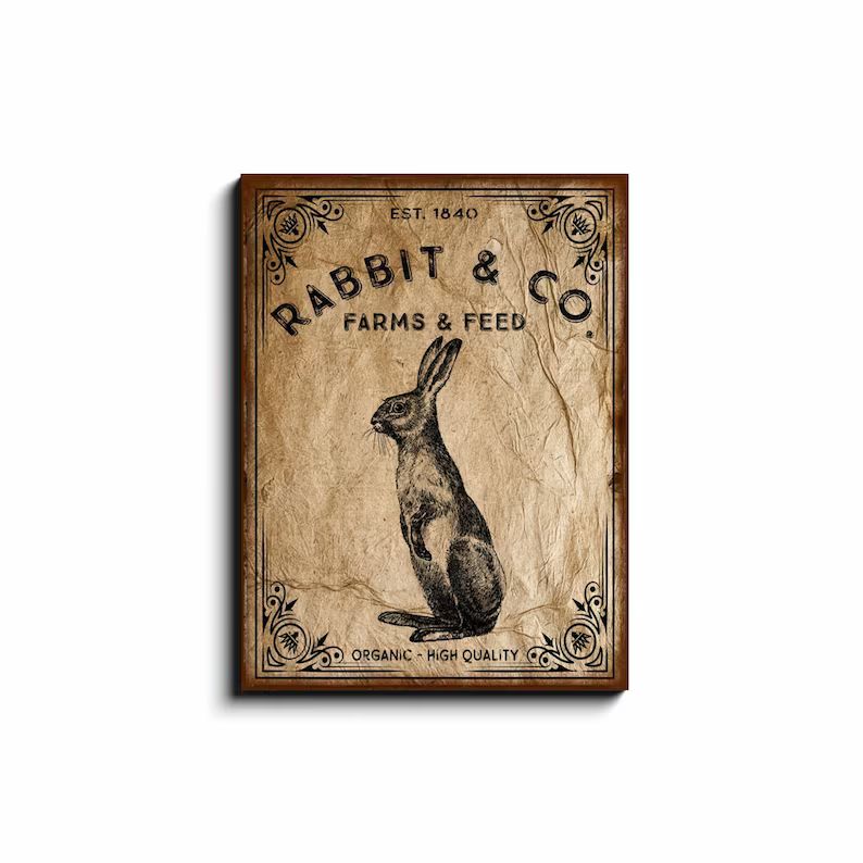 Rabbit & Co. Farms and Feed Easter Sign Vintage Easter | Etsy | Etsy (US)