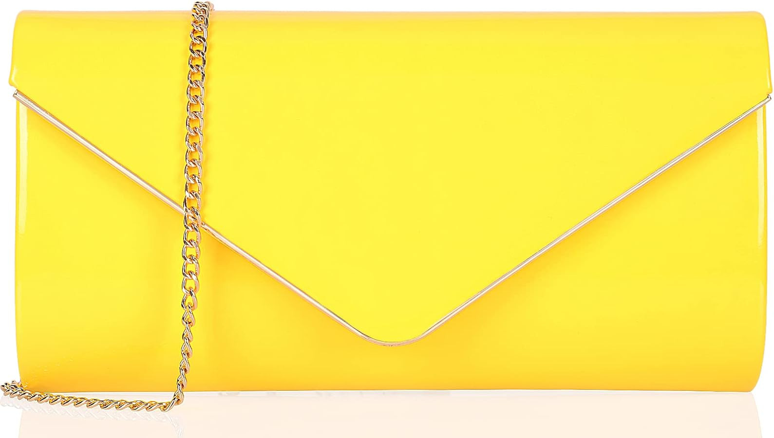 Dexmay Patent Leather Envelope Clutch Purse Shiny Candy Foldover Clutch Evening Bag for Women | Amazon (US)