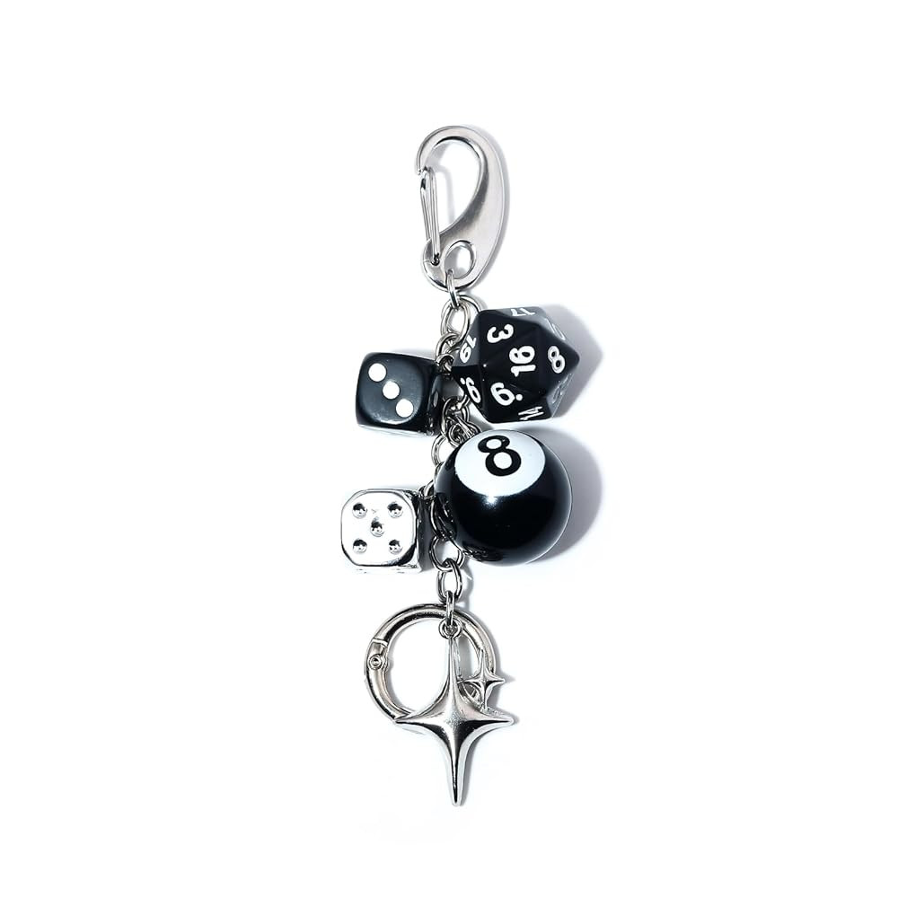 8 Ball Dice Charm Keychain - Cute Bag Purse Handbag Accessories - Y2K Aesthetic Key Chain for Wom... | Amazon (US)