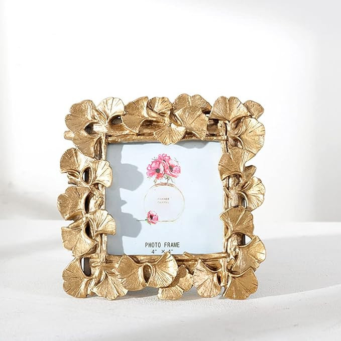 JOSON Vintage Photo Frame, Ginkgo Biloba Resin Gold Frame for Desktop Display and Wall Mount Home... | Amazon (US)