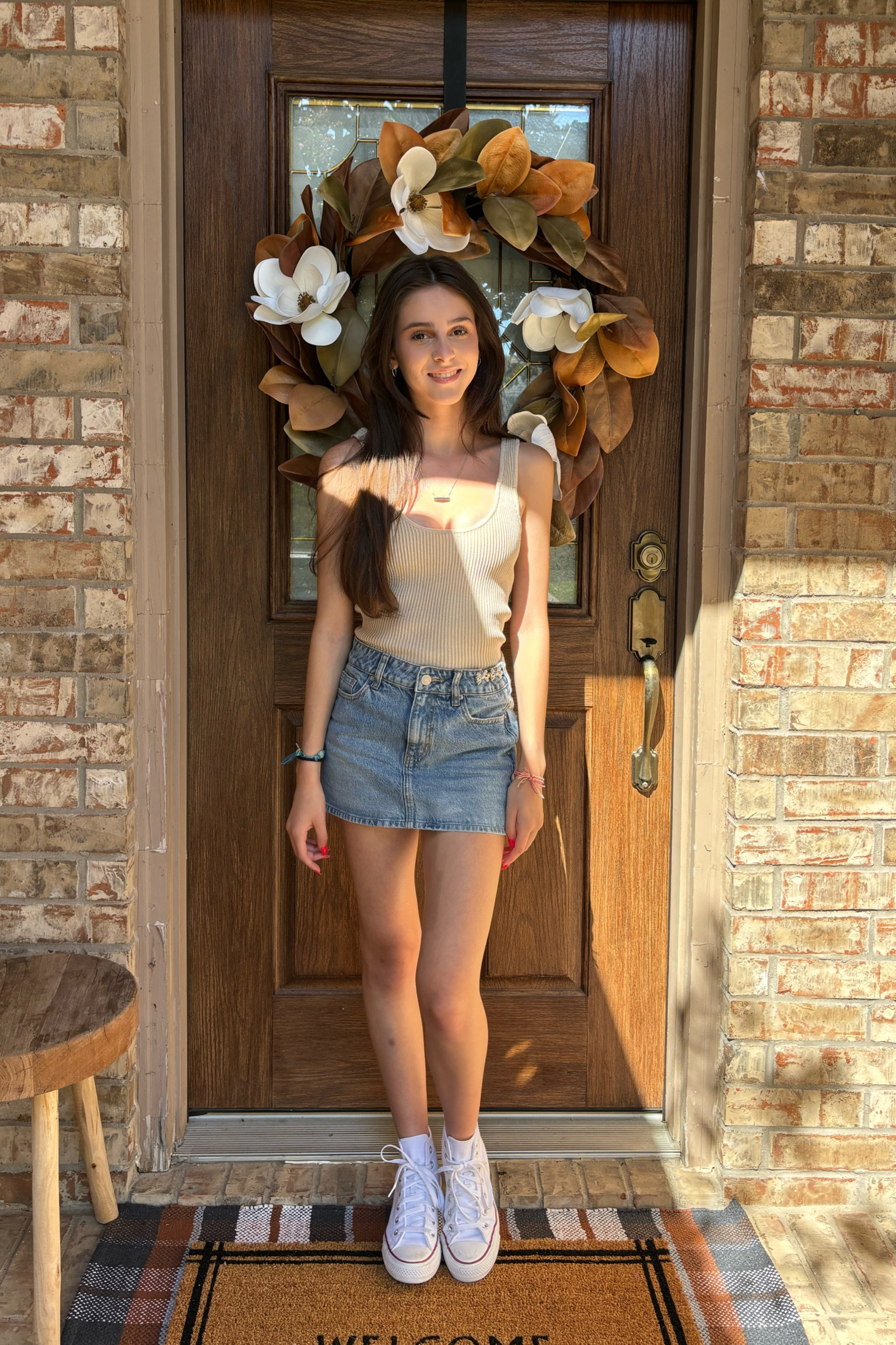 Teen outfit | back-to-school
ribbed tank: XS 
Jean skirt: 0
high tops: 6.5

#LTKKids #LTKSeasonal #LTKBacktoSchool