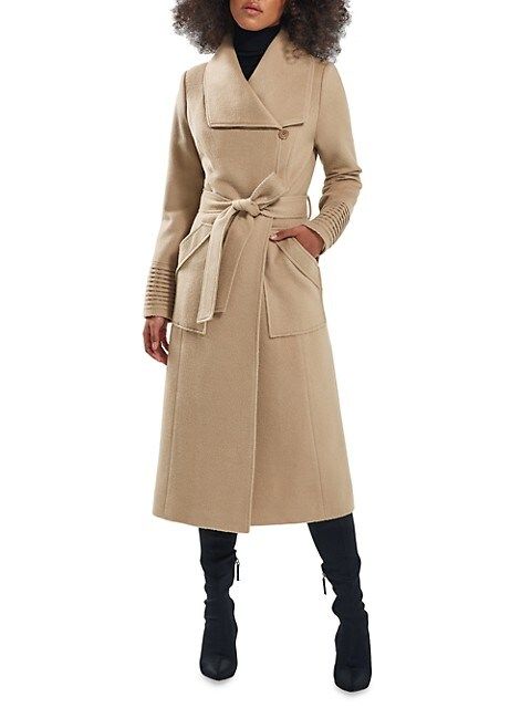 Long Wide-Collar Alpaca Wrap Coat | Saks Fifth Avenue