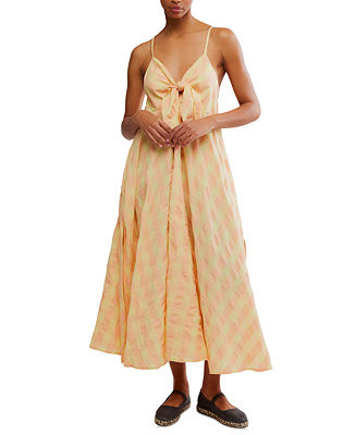 Free People Women's Via Printed Cotton Sleeveless Midi Dress - Macy's | Macy's