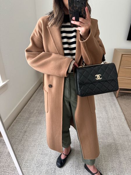 Fall Capsule wardrobe outfit idea. 

Anine Bing coat xxs
Everlane sweater xs
Madewell pants petite xxs (old)
Jeffrey Campbell flats 5.5
Chanel trendy cc small


#LTKSeasonal #LTKshoecrush #LTKitbag